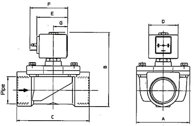 Рис.1. Чертеж клапана ODE 21HF6KOB250