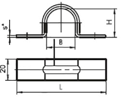 Габаритные размеры скобы K146